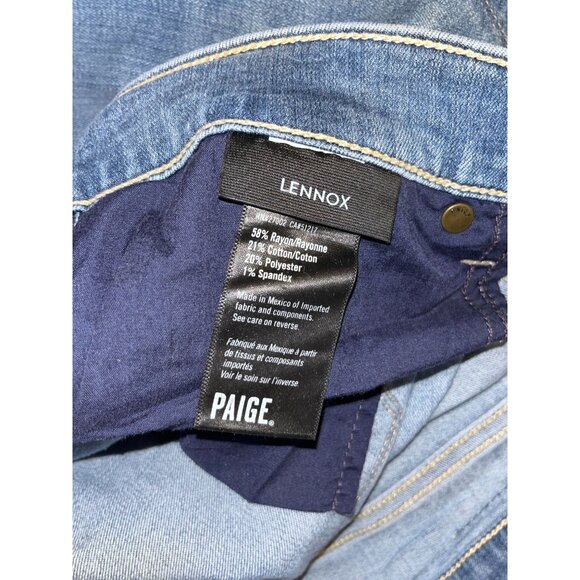 Paige Mens Blue Denim Lennox Jeans Size 34 Straight Fit - Picture 9 of 10